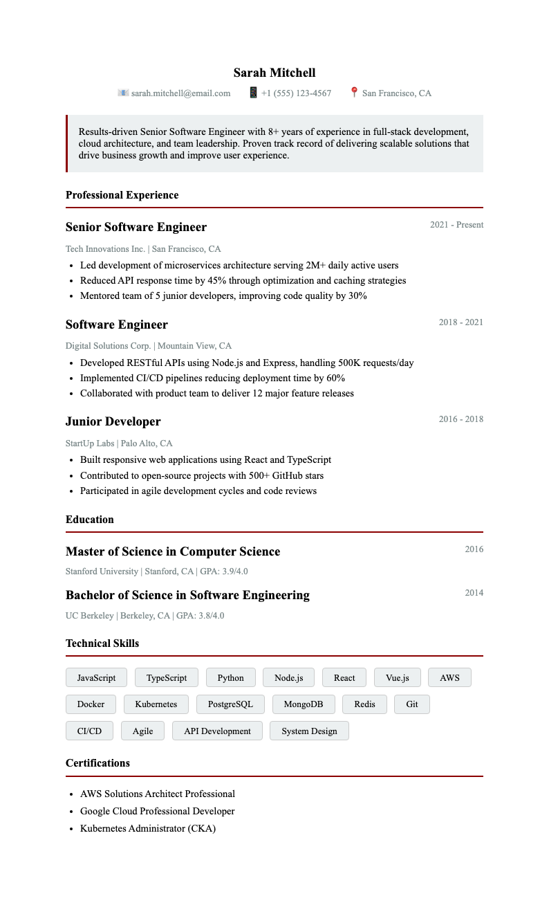 Government gazette resume